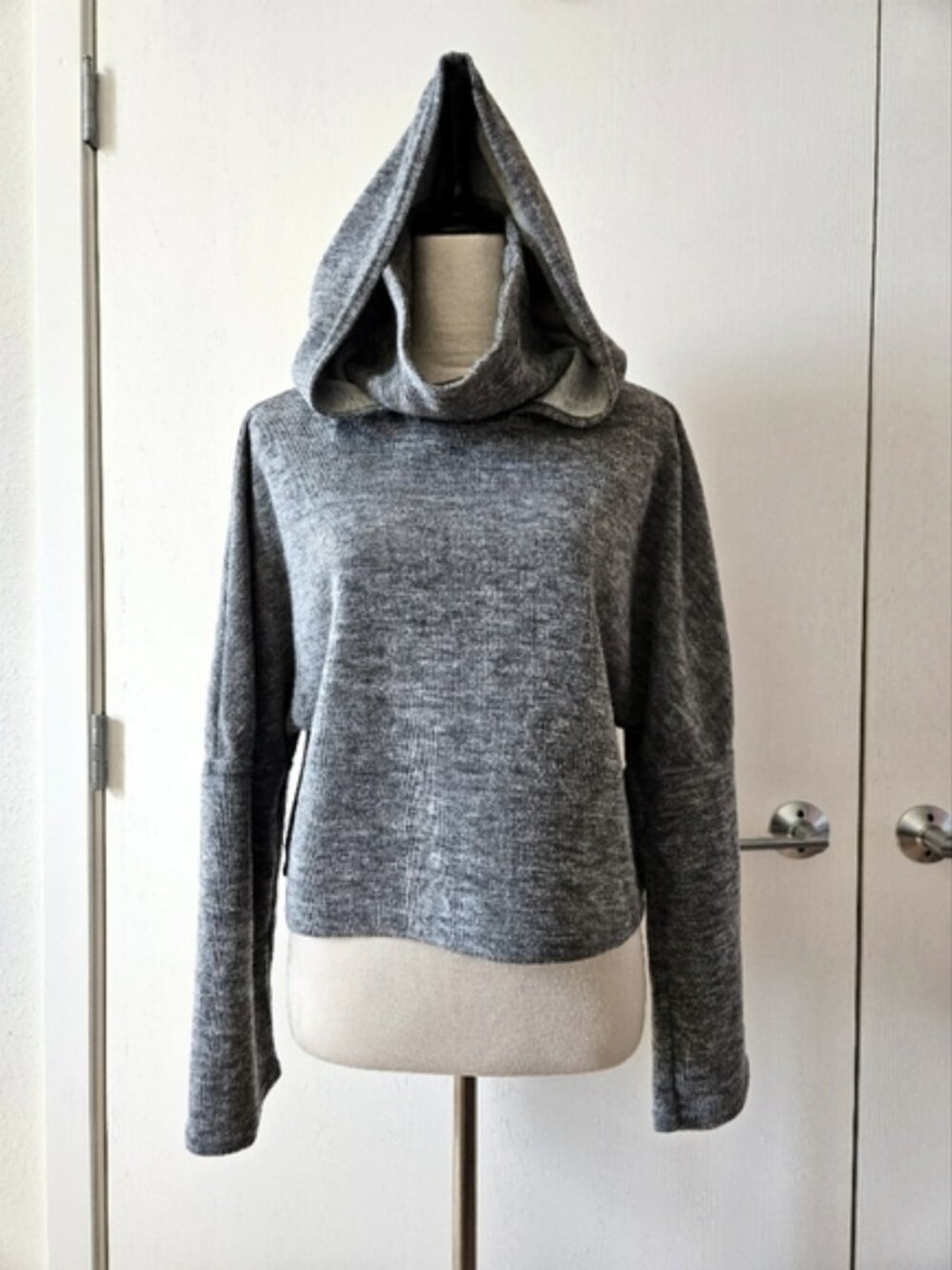 FP Movement by Free People Cropped Stand Collar Hoodie Heather Gray size XS EUC